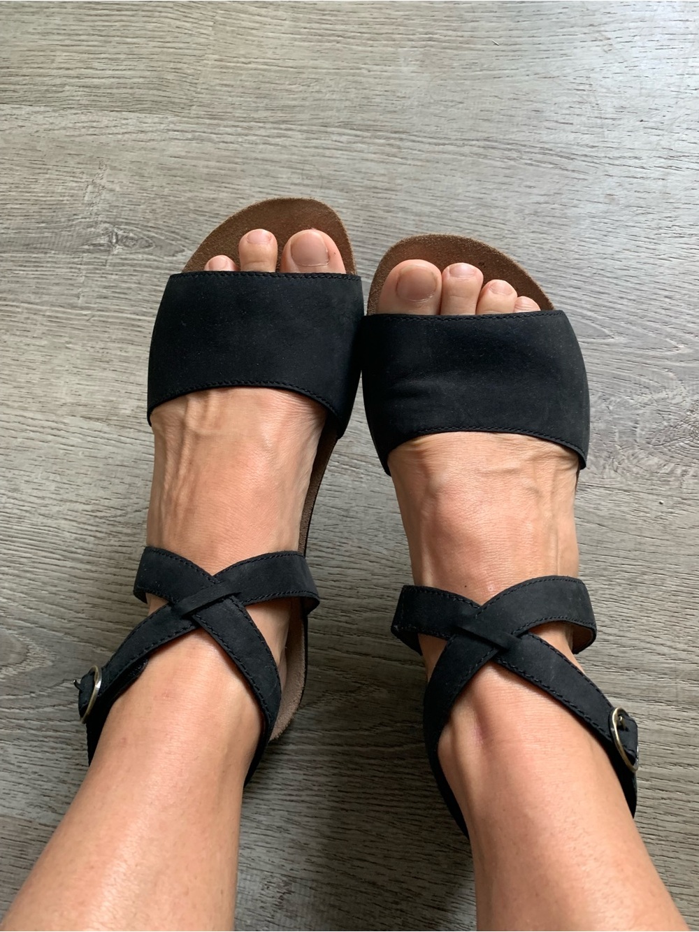 Dansko Black Crisscross Strap Slide Sandals